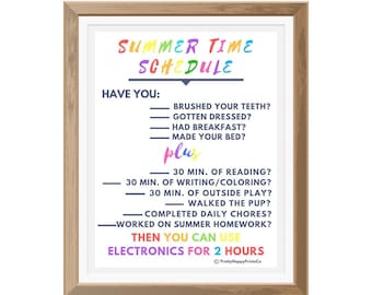 Kid's Summertime Schedule