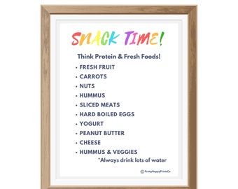 Snack Time Printable for Healthy Reminders