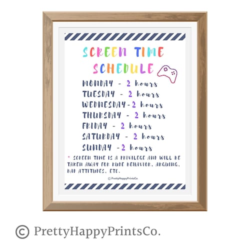 Screen Time Checklist Printable for Kids Before Screen Time - Etsy