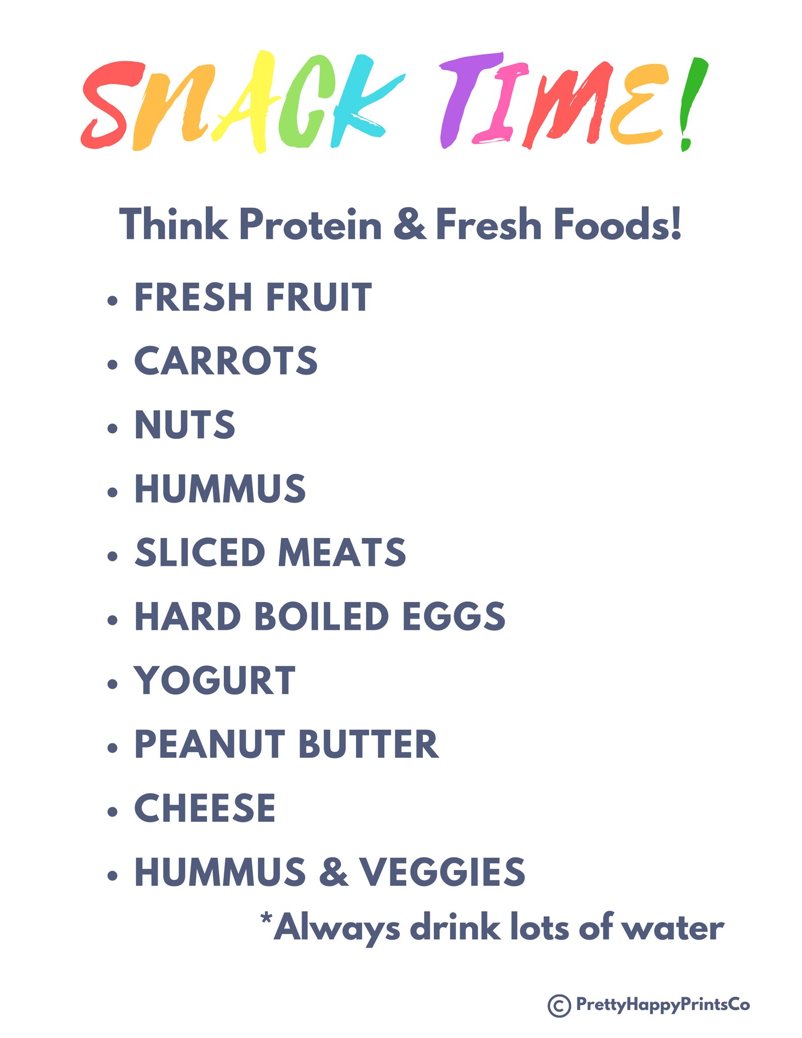 Snack Time Printable for Healthy Reminders - Etsy