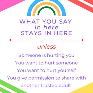 Rainbow Confidentiality Poster, Social Worker Sign, School Social Worker Sign, Counselor office decor, Counseling Office Confidentiality image 2