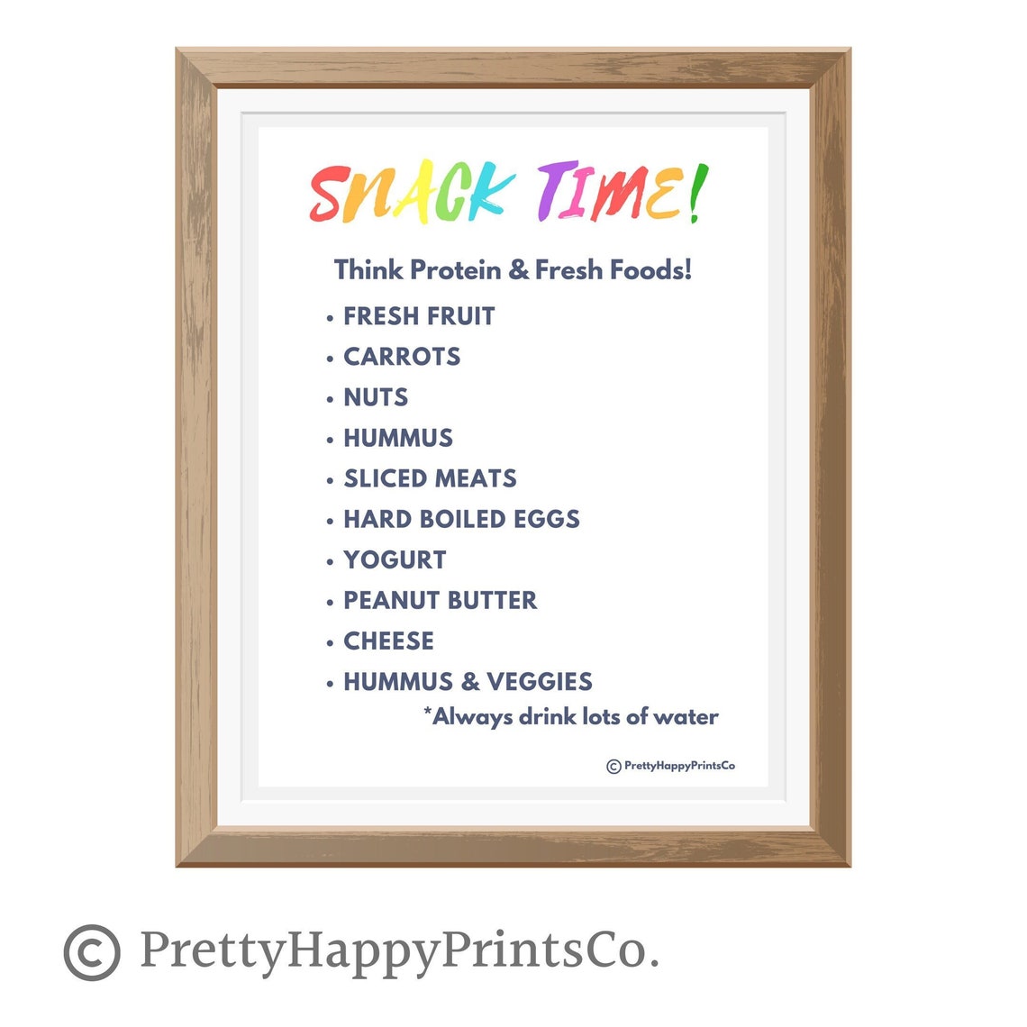 Snack Time Printable for Healthy Reminders - Etsy
