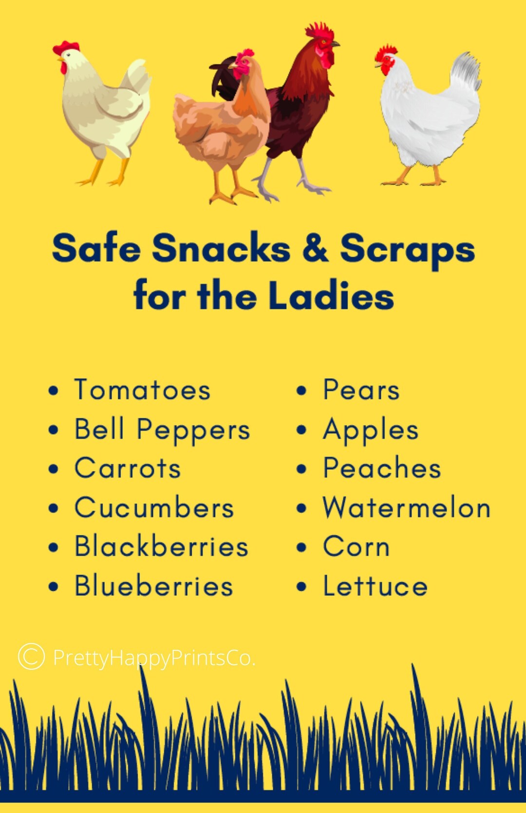 Safe Snacks for Chickens PDF Etsy