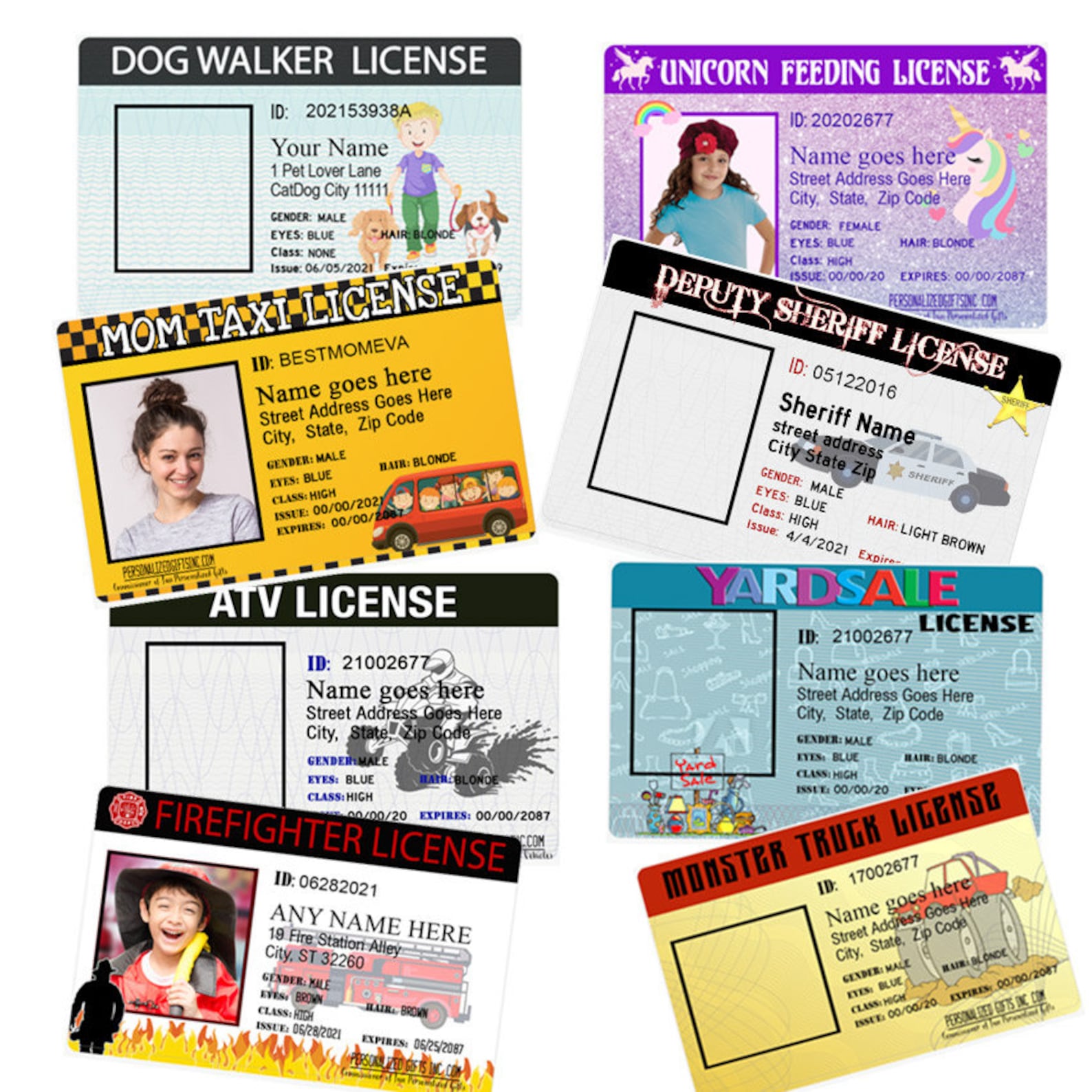 Kid's Fake Drivers License Adult Joke Licenses Fake Kids Etsy