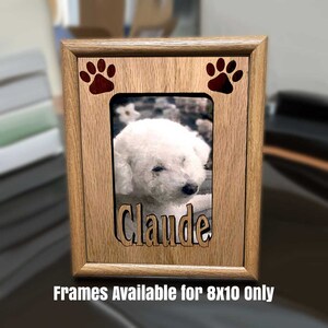 8x10 Paws or Claws Cut Out Name Insert Mats for your Pet&#39;s  Photo 5x7  Wood Name Mats for Dogs and Cats with optional frame
