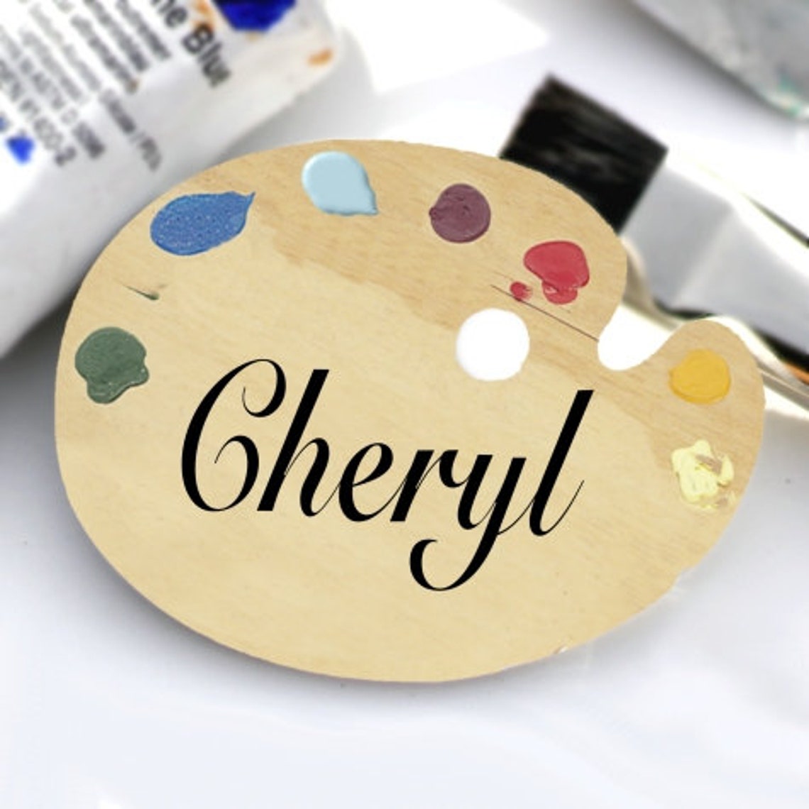 Artist's Name Tags Palette Shaped Name Badges Custom Etsy