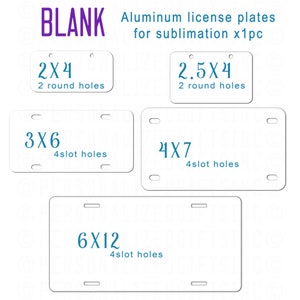 Blank Aluminum Bike Plates  No Minimum License Plates for Sublimation or Vinyl  5 Sizes for Bikes, Scooters, ATV's and Cars