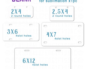 Blank Aluminum Bike Plates  No Minimum License Plates for Sublimation or Vinyl  5 Sizes for Bikes, Scooters, ATV's and Cars