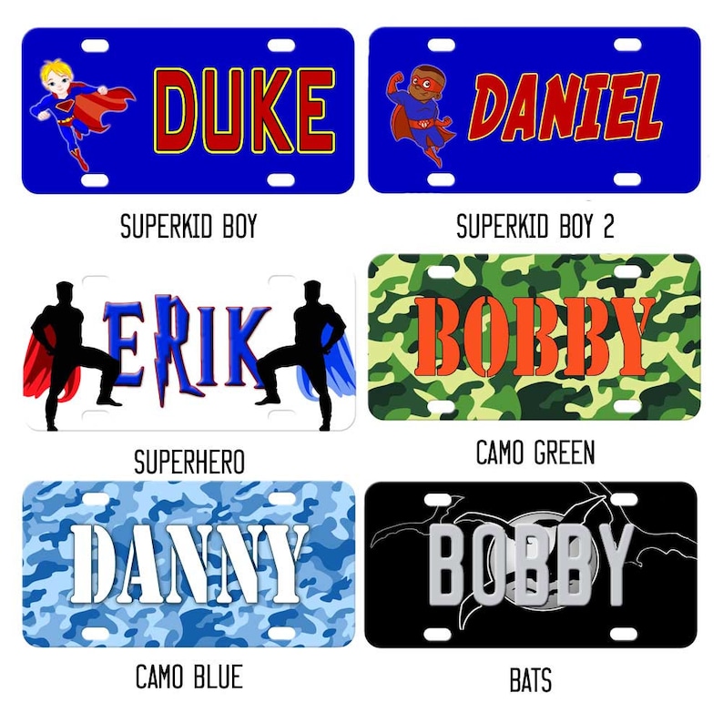 Custom Bicycle License Plates for Boys Personalized With Any Etsy