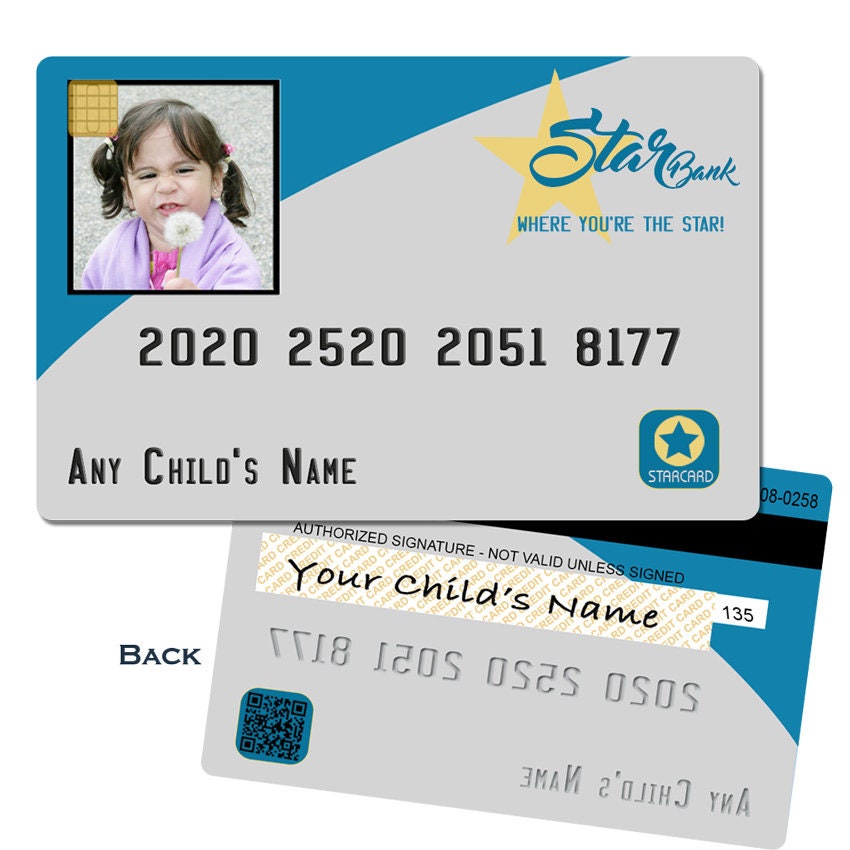 Child's Play Credit Card Fake Credit Cards for Kids - Etsy