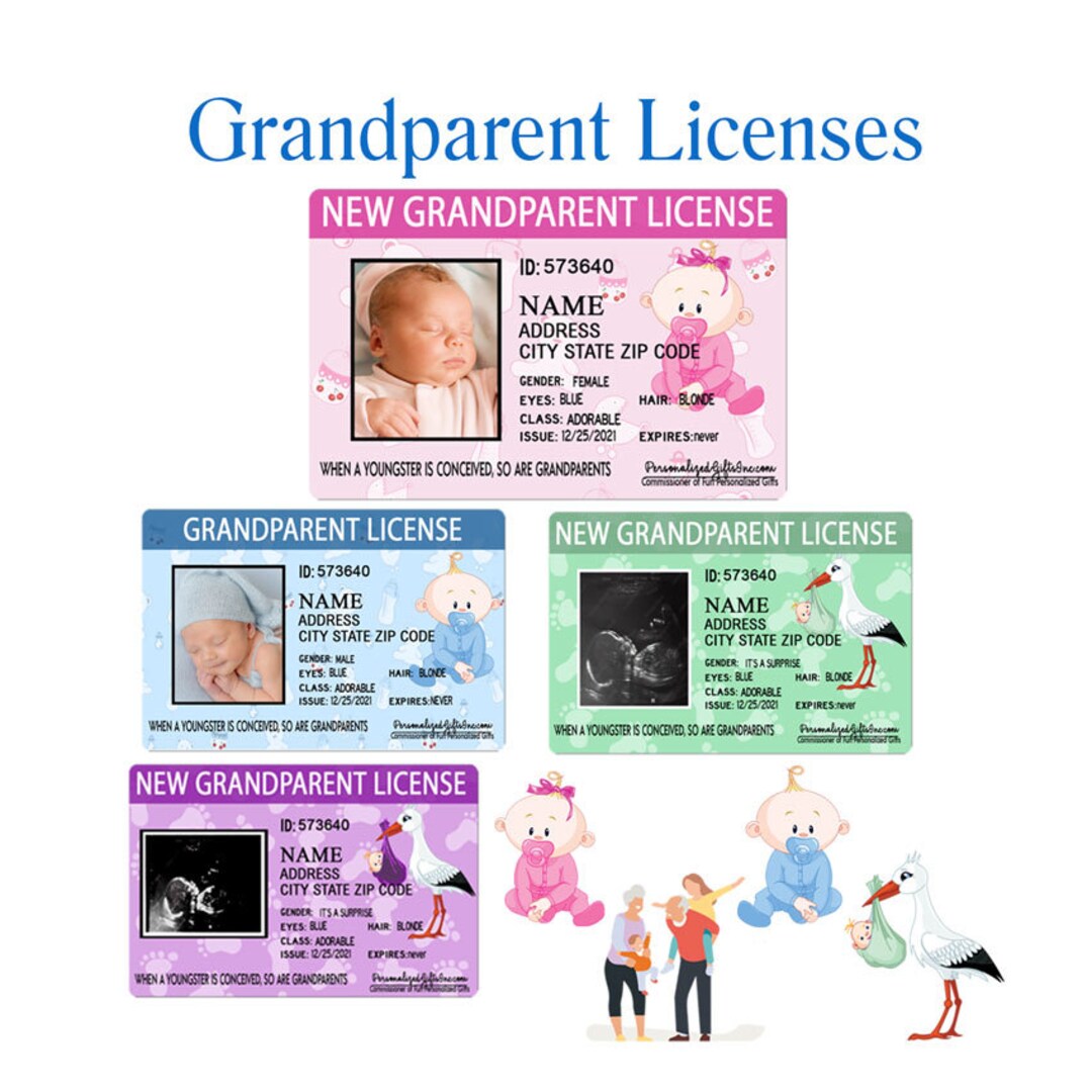Grandparent License, Personalized Especially for New Grandparents or