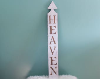 Oak Arrow Heaven sign, Distressed, Farmhouse Signs, Farmhouse Style, Wood Signs, Farmhouse Wall Decor, Rustic Wall Decor, Beach wall decor