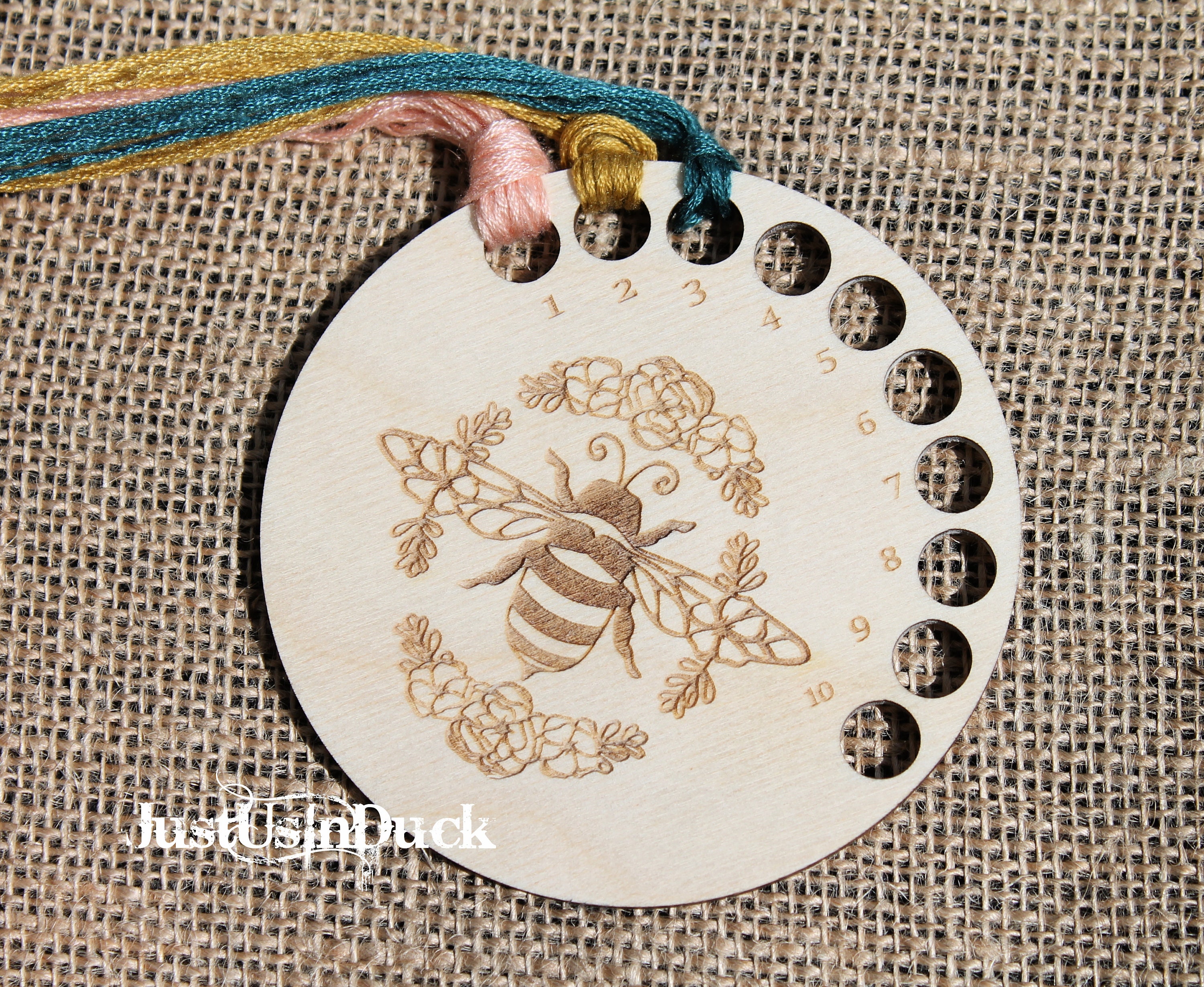 Small Honey Bee Embroidery Floss Thread Keeper, Wood, Cross Stitch ...