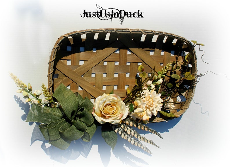 Large tobacco basket wreath tobacco basket decor farmhouse Etsy