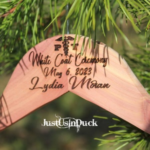 Personalized cedar White Coat Ceremony hanger, College, University, Medical, MD, nursing, dental, optometry, pharmacy, physical therapy, Vet