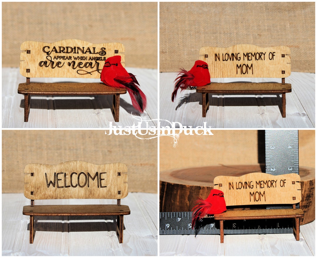 Personalized Mini Wood Bench Miniature Tiered Tray Decor Etsy