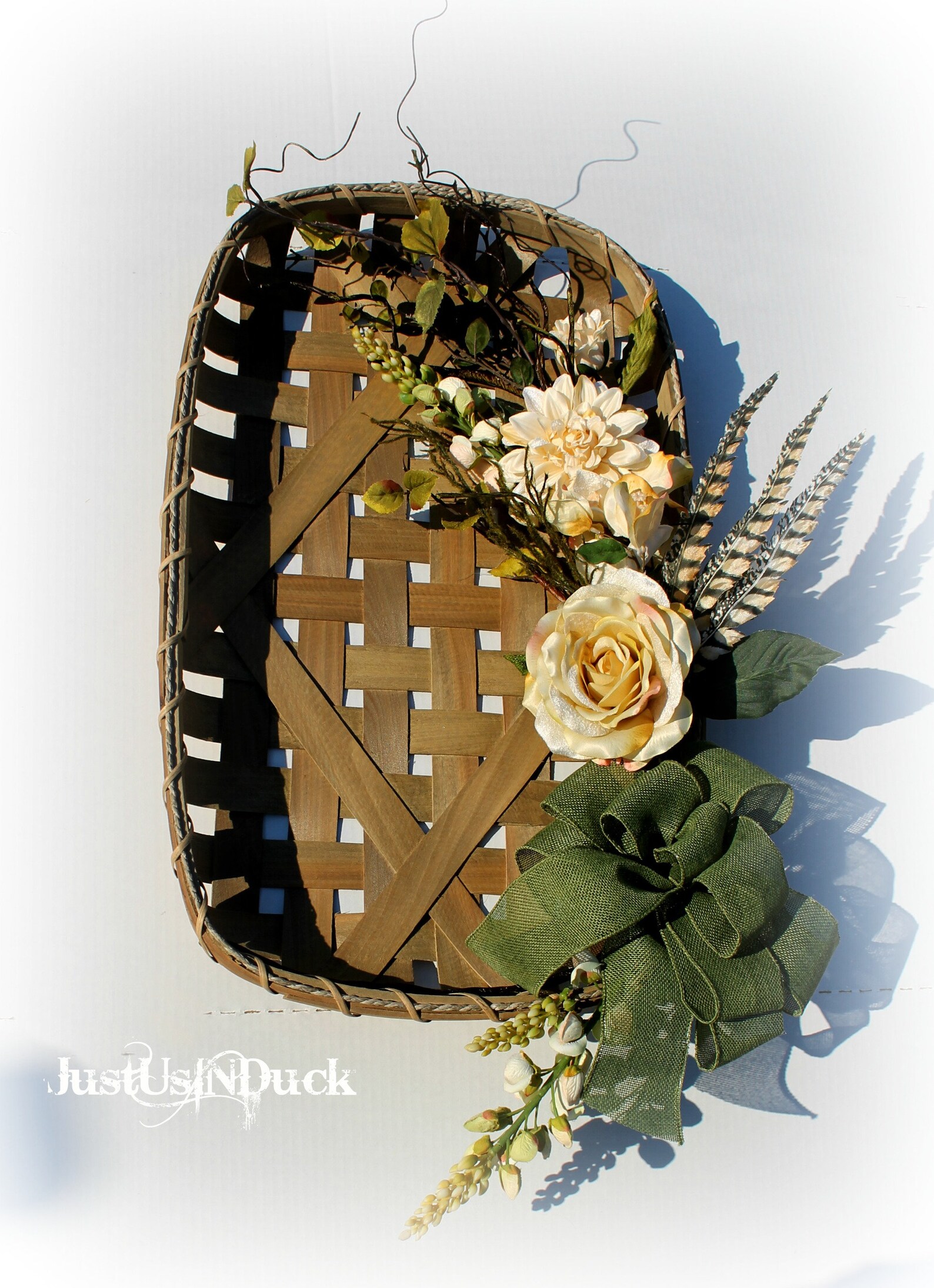 Large tobacco basket wreath tobacco basket decor farmhouse Etsy