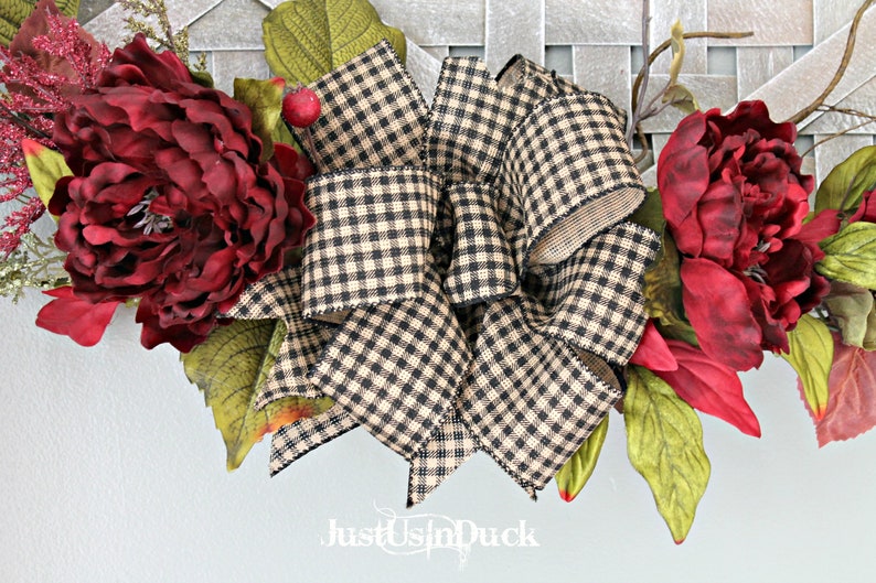 Large Tobacco Basket Wreath Tobacco Basket Decor Farmhouse Etsy