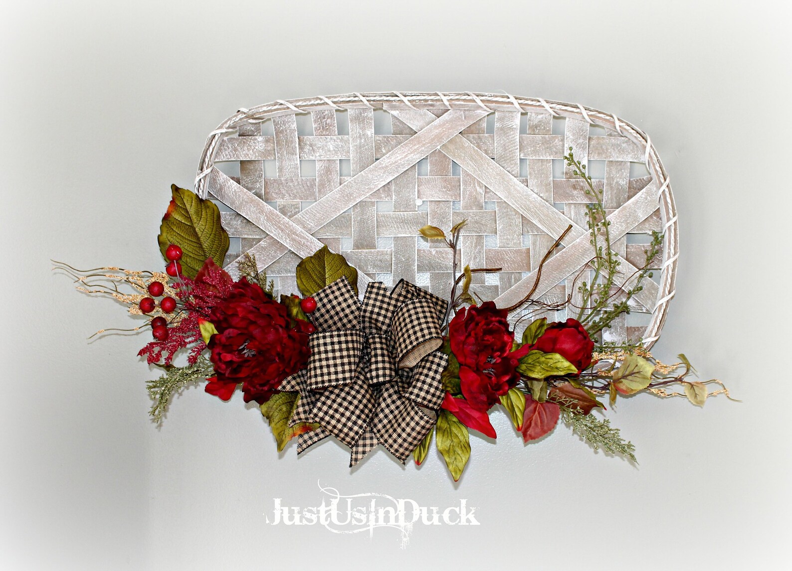 Large Tobacco Basket Wreath Tobacco Basket Decor Farmhouse Etsy