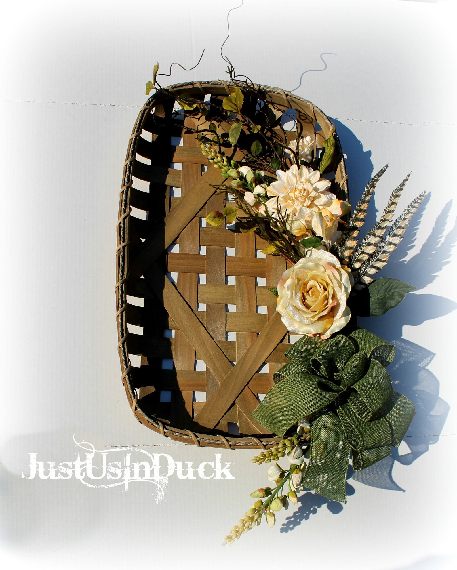 Large tobacco basket wreath tobacco basket decor farmhouse Etsy