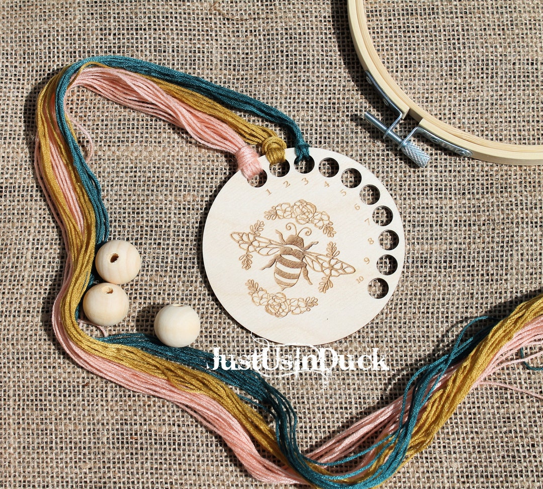 Small Honey Bee Embroidery Floss Thread Keeper, Wood, Cross Stitch ...