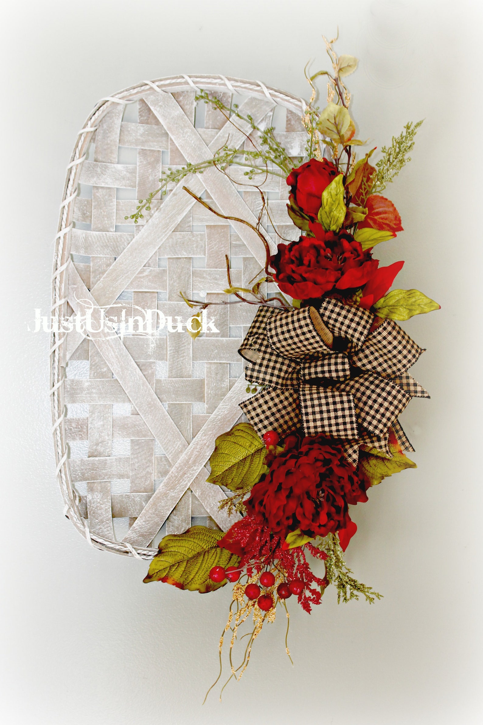 Large Tobacco Basket Wreath Tobacco Basket Decor Farmhouse Etsy