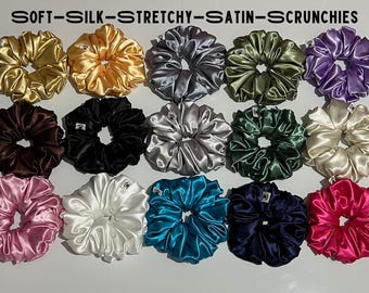 Handmade Satin Scrunchies: Large Silky Hair Tie for All Hair Types