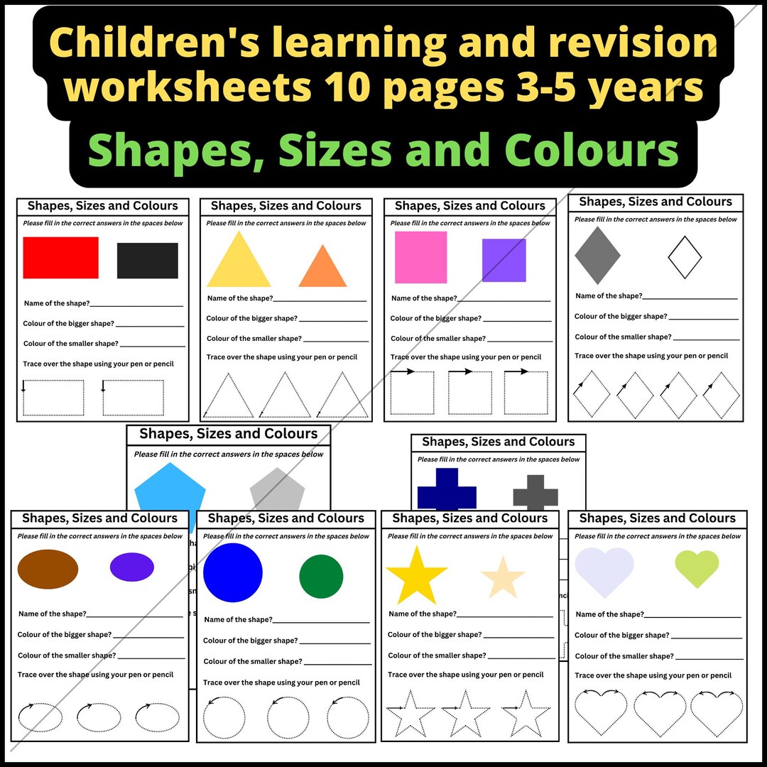 Printable Children's Worksheet 35 Yrs Home School Nursery Kindergarten