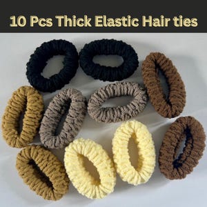 10 Thick Hair Ties: Seamless Elastic Ponytail Holders