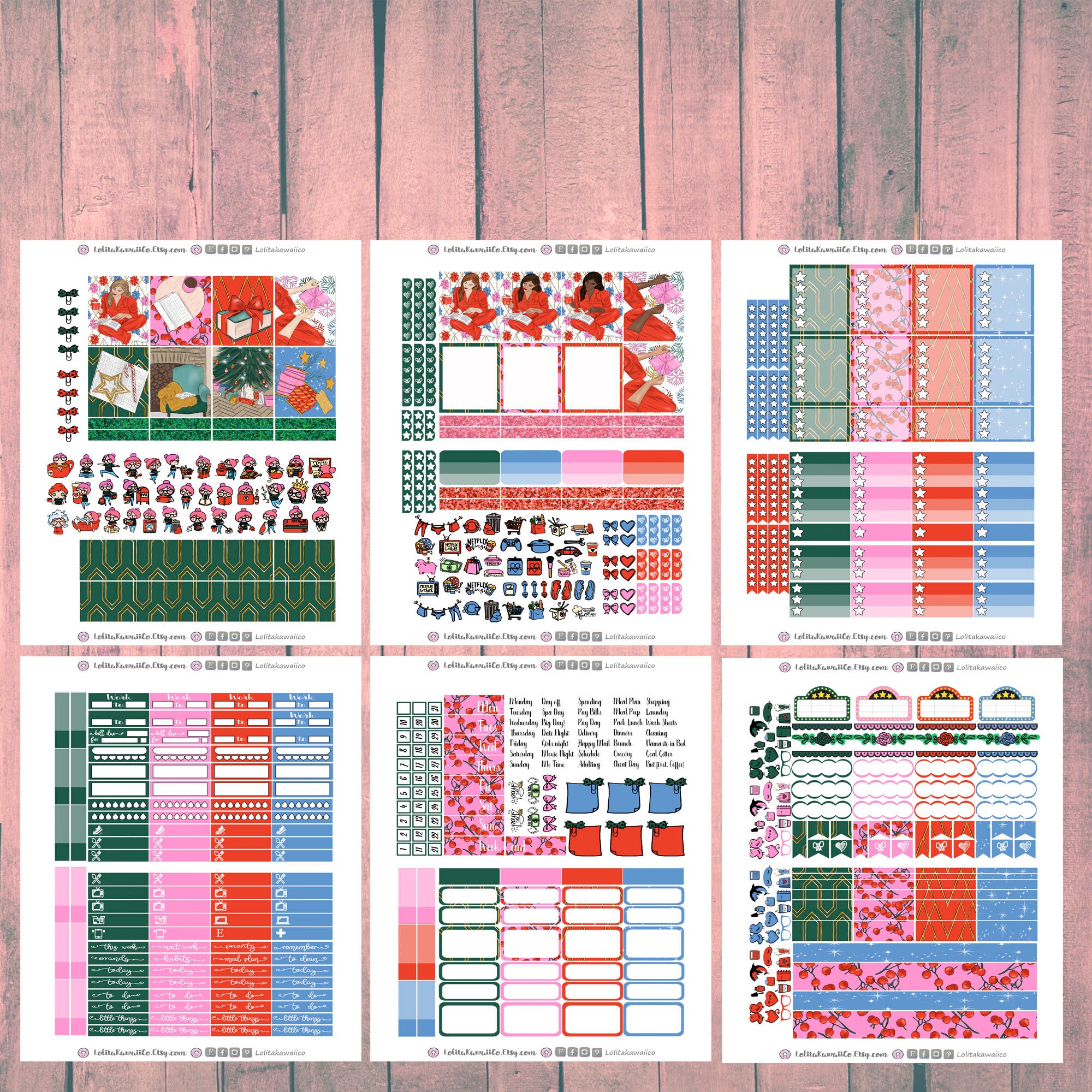 ECLP 6p Kit: Winter Tale Printable Planner Stickers Erin Condren ...
