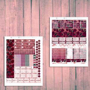 ECLP Full Kit: Grunge Flower Printable Planner Stickers - Etsy