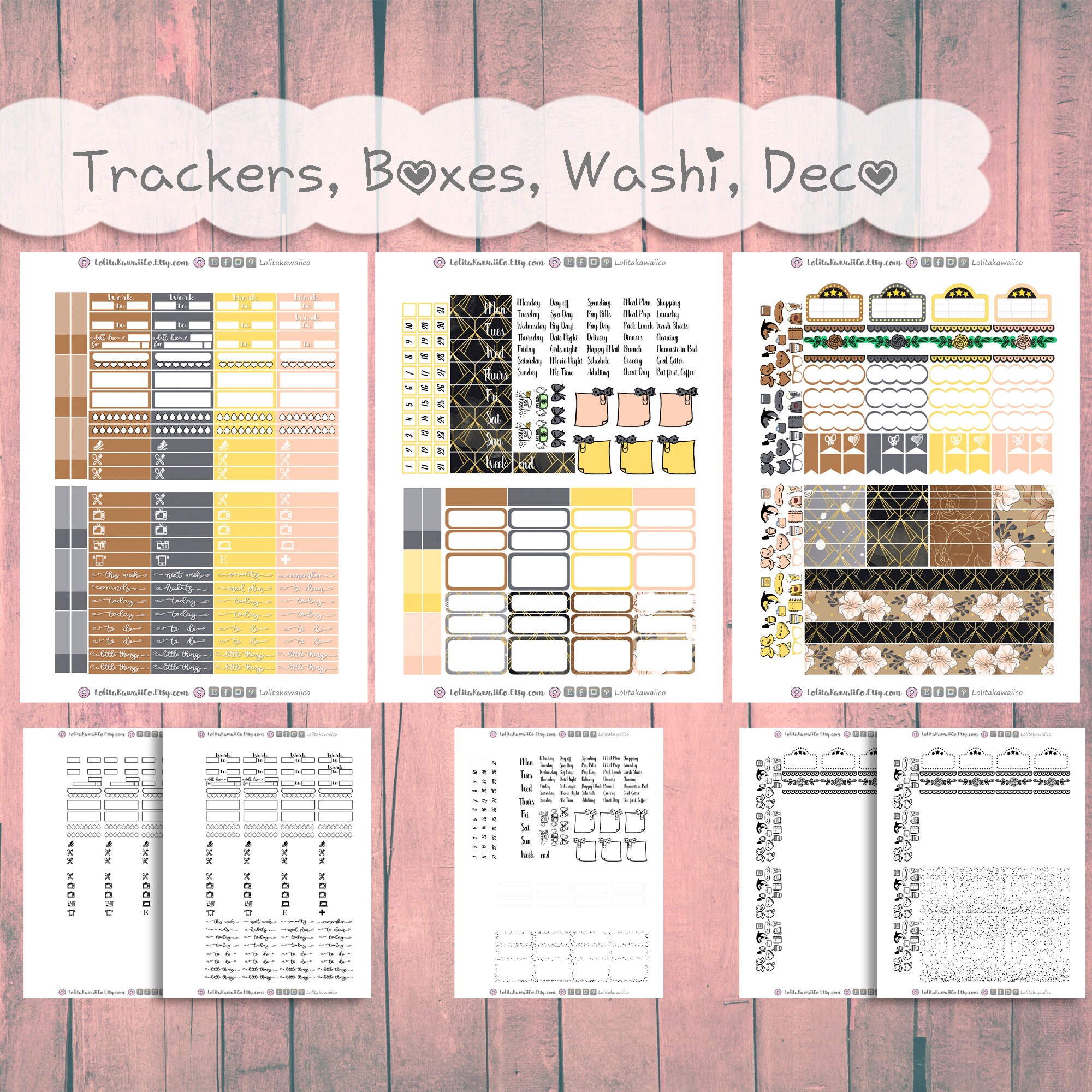 ECLP 6p Kit: Roaring 20s Printable Planner Stickers Erin | Etsy