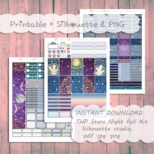 THP Full Kit: Stars Night + Moon + Crystals || Printable Planner ...
