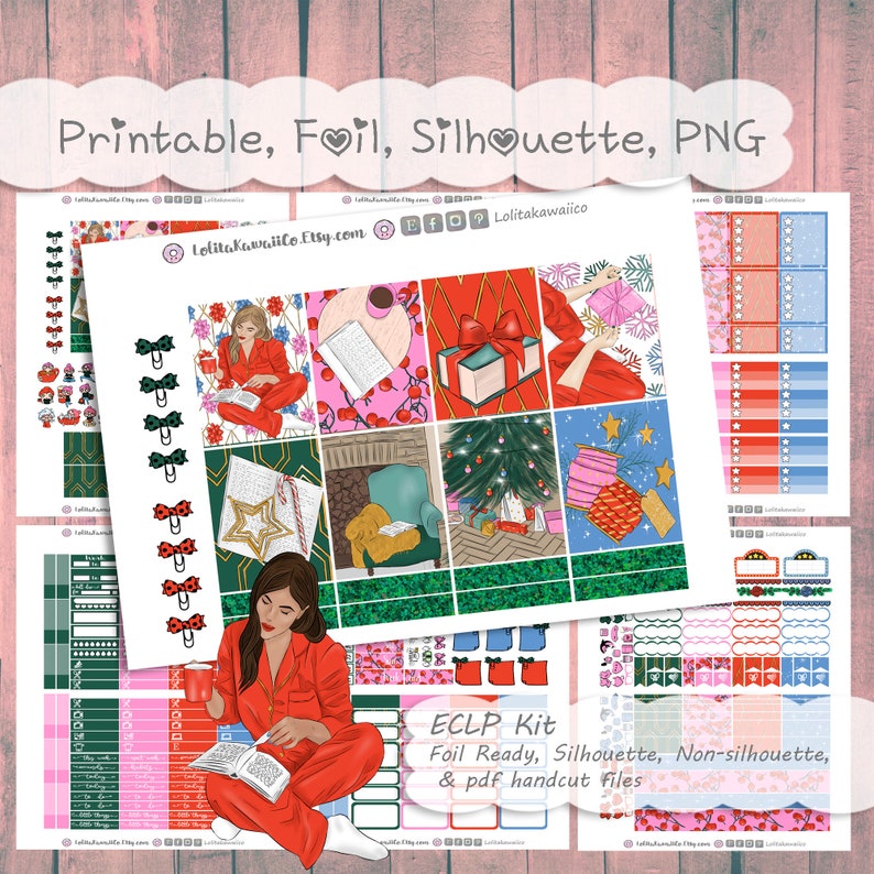 ECLP 6p Kit: Winter Tale Printable Planner Stickers Erin Condren ...