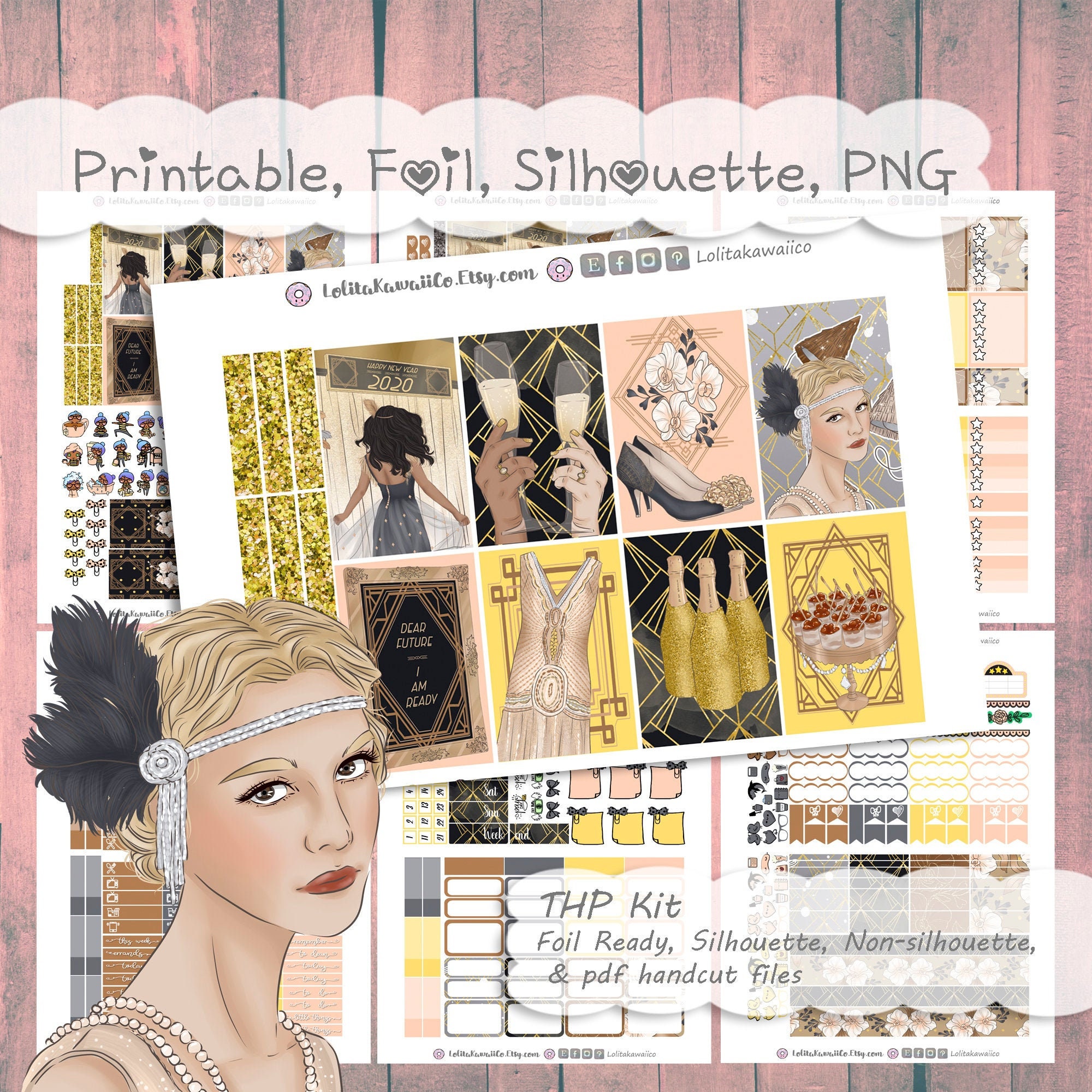 THP 6p Kit: Roaring 20s Printable Planner Stickers The | Etsy