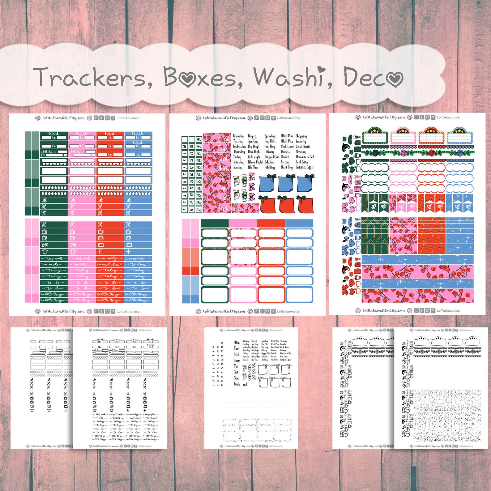 ECLP 6p Kit: Winter Tale Printable Planner Stickers Erin Condren ...