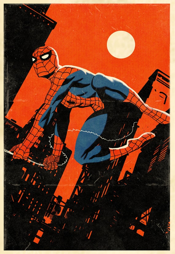 Swinging 60's Spider-man!! - Etsy