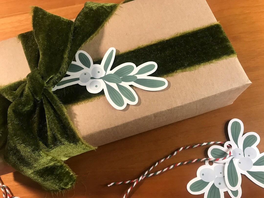 Mistletoe Gift Tags Diecut Gift Tags Holiday Gift Tags Christmas Gift