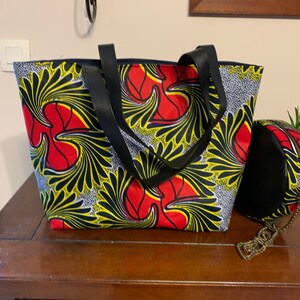 Sac cabas en wax coloré – Tissu africain – Grand sac fait main femme – Accessoire ethnique chic