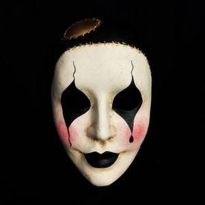 Pierrot Mask - Venetian Mask - Paper Mache Mask - Masquerade Mask