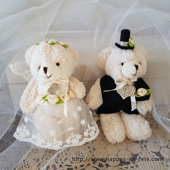 Teddyberen Of Pluche Bruiloft Konijntjes Voor Auto Decoratie Etsy