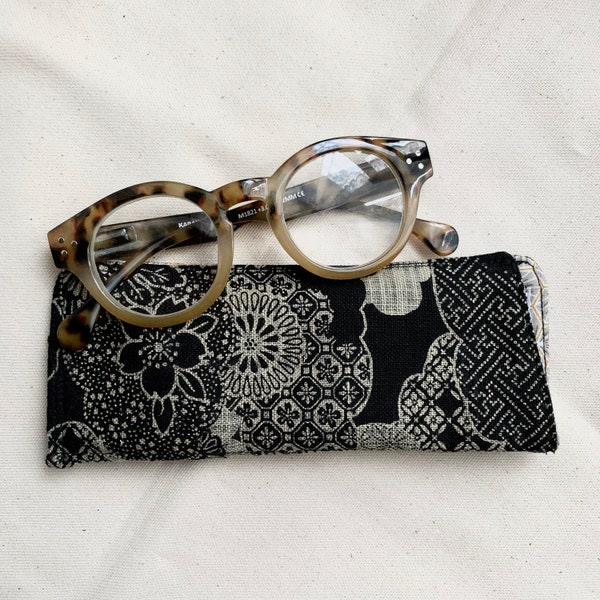 Étui à lunettes en tissu japonais/glasses case/ pochette des lunettes /trousse plate pour les lunettes