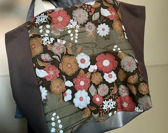 Bolso tote grande "MACHA" en tela verde japonesa / bolso de playa grande / bolso grande / bolso tote / bolso XXL / bolso reversible