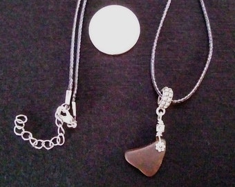 Brown sea glass necklace