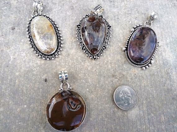 Stone and Silver Pendants