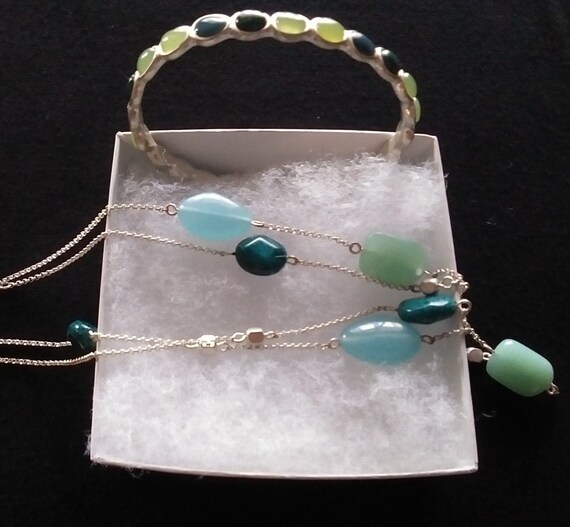 Monet green bangle bracelet. - image 2