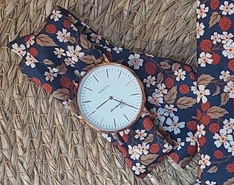 Montre foulard bracelet femme tissu à nouer bracelet tissu liberty automne