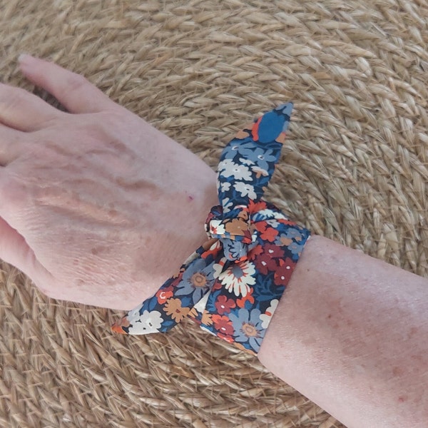 Foulard femme bracelet tissu pour montre à nouer bracelet cadeaux fêtes des mères fait main