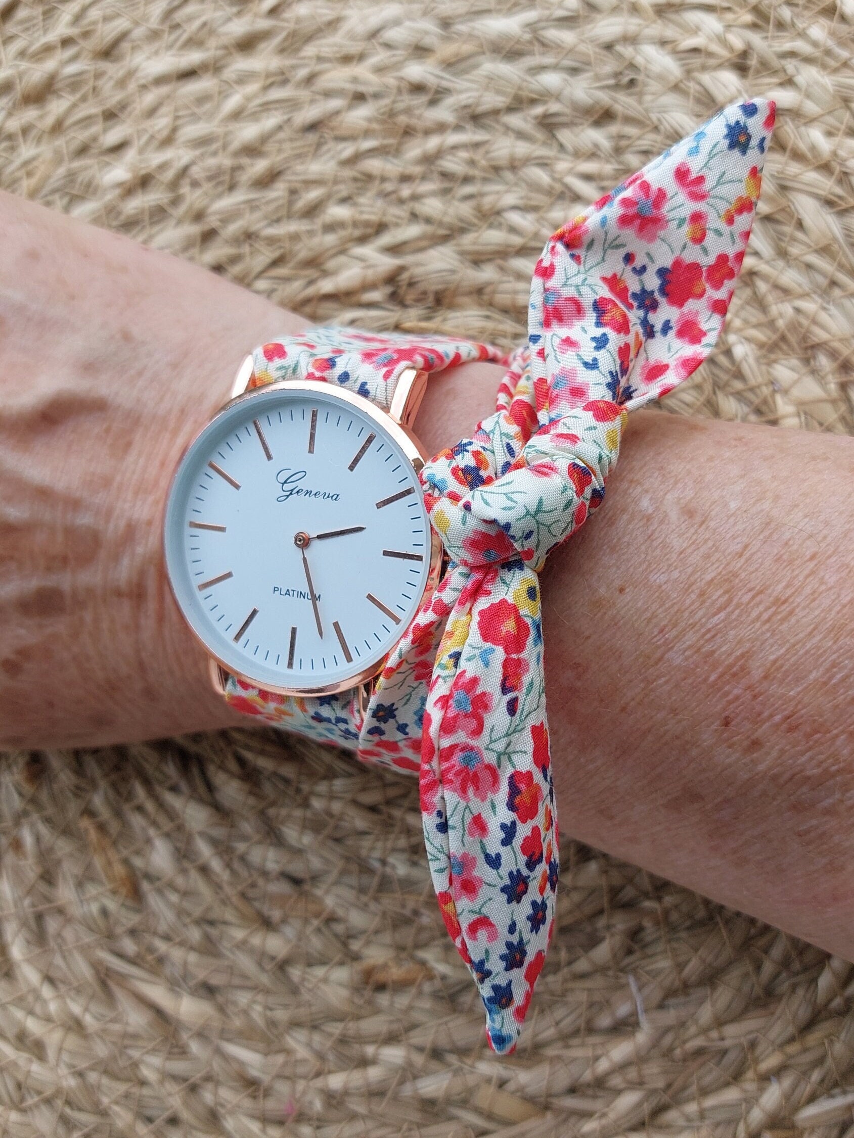 Bracelet Chaine Montre Ruban Soie Bracelet Ruban Soie Bleu Nuit Et