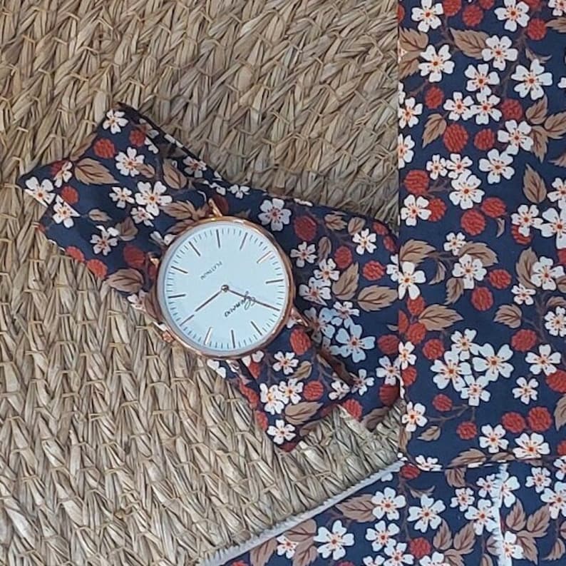 Montre foulard bracelet femme tissu à nouer bracelet tissu liberty automne image 1